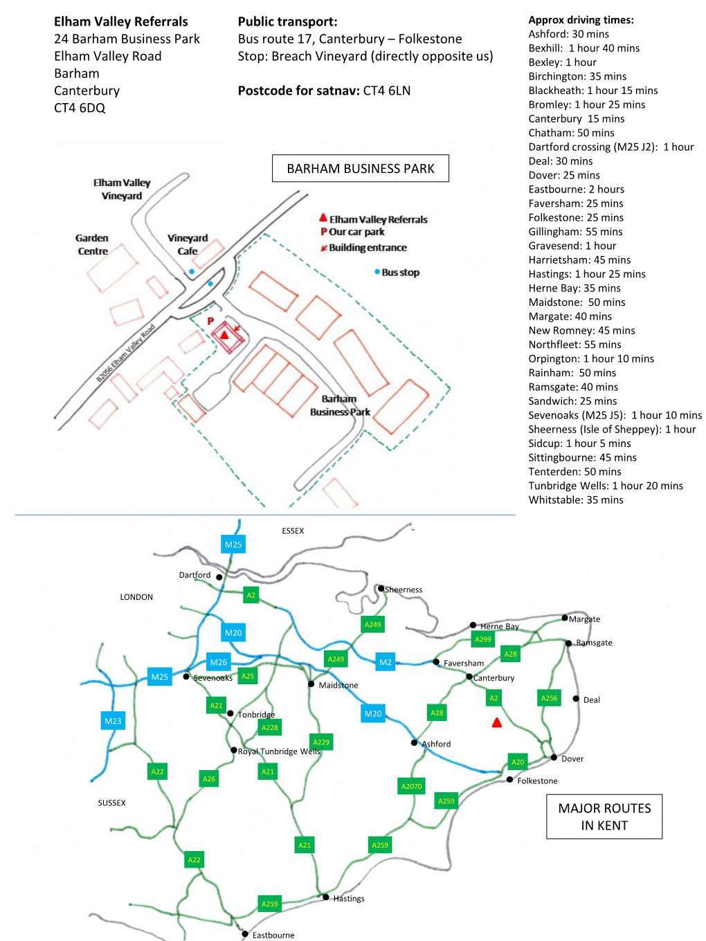 Elham Valley Referrals 24 Barham Business Park Elham Valley Road Barham Canterbury CT4 6DQ