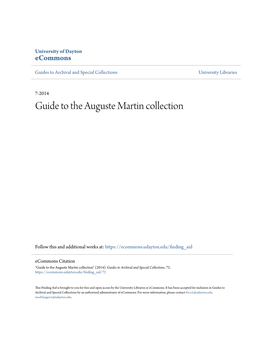 Guide to the Auguste Martin Collection