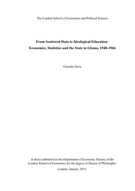 From Scattered Data to Ideological Education: Economics, Statistics and the State in Ghana, 1948-1966