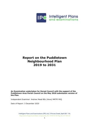 Report on the Puddletown Neighbourhood Plan 2019 to 2031