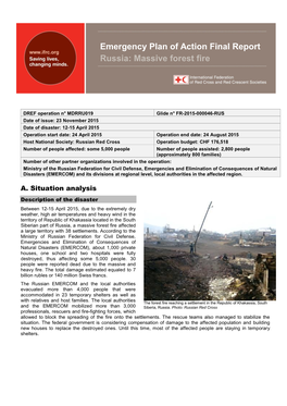 Emergency Plan of Action Final Report Russia: Massive Forest Fire