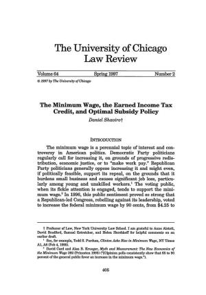 The Minimum Wage, the Earned Income Tax Credit, and Optimal Subsidy Policy Danielshavirot