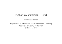 Python Programming — GUI