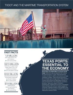 Texas Ports: Essential to the Economy TXDOT and the MARITIME TRANSPORTATION SYSTEM