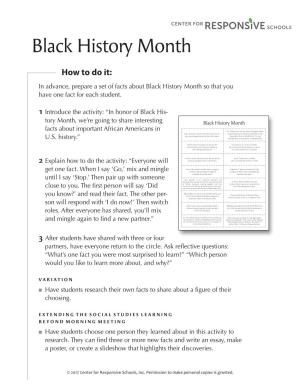 Black History Month Activity