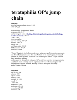 Teratophilia OP's Jump Chain