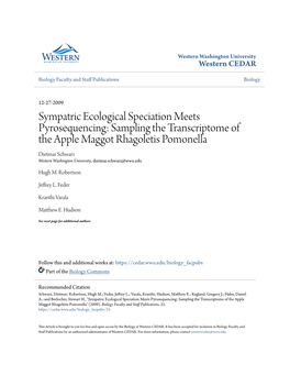 Sympatric Ecological Speciation Meets Pyrosequencing: Sampling