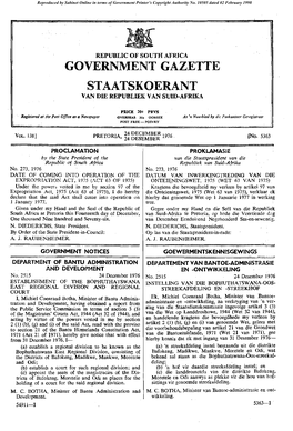 Government Gazette Staatskoerant Van Die Republiek Van Suid-Afrika