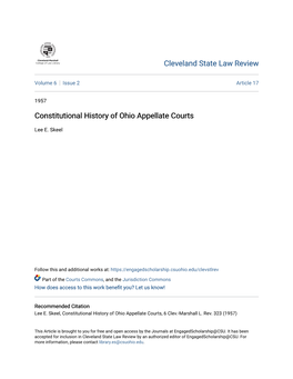 Constitutional History of Ohio Appellate Courts