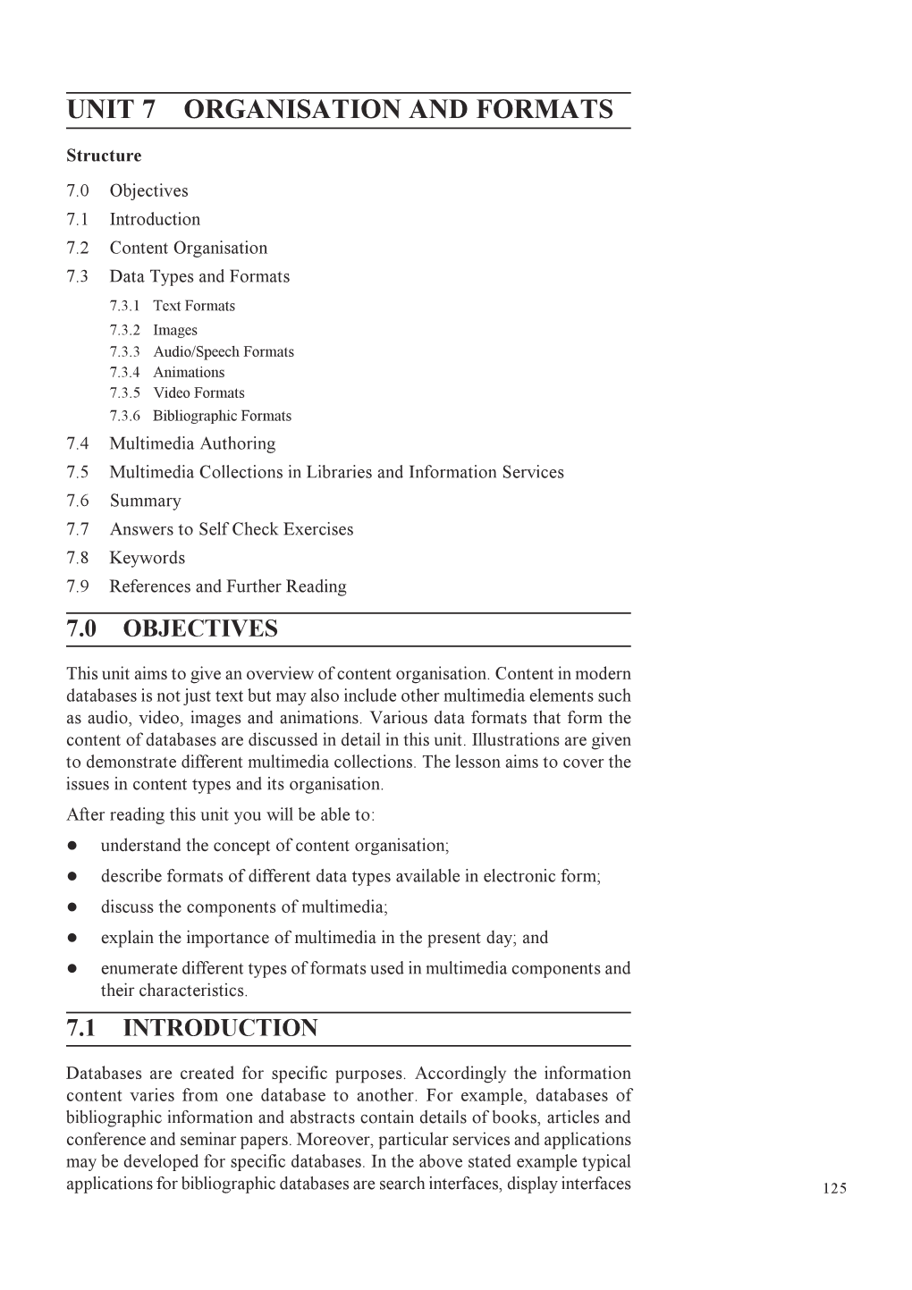 Unit 7 Organisation and Formats