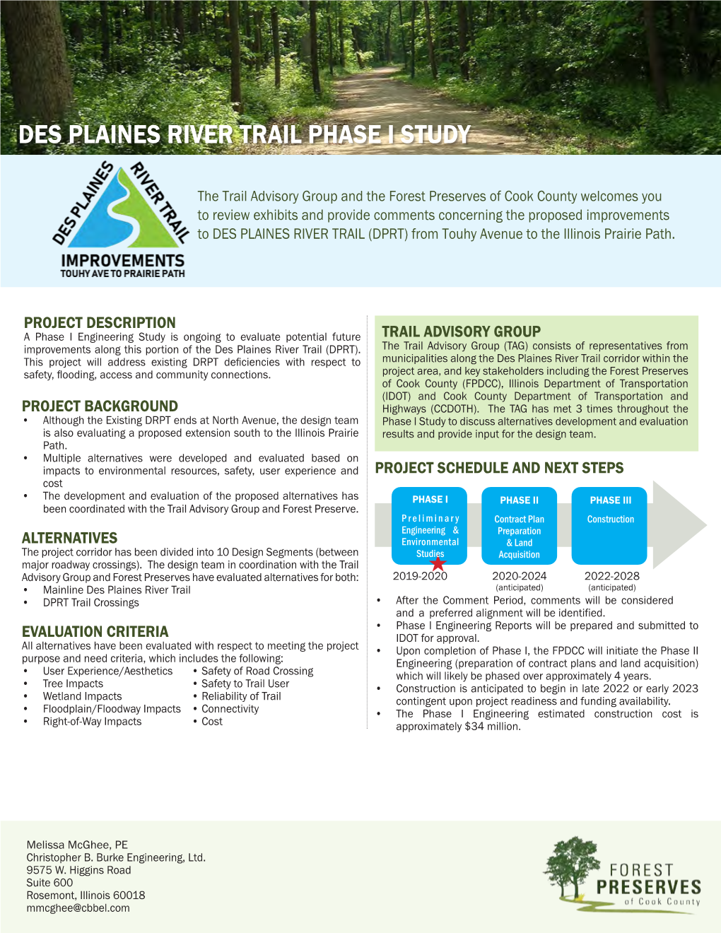 Des Plaines River Trail Phase I Study Overview