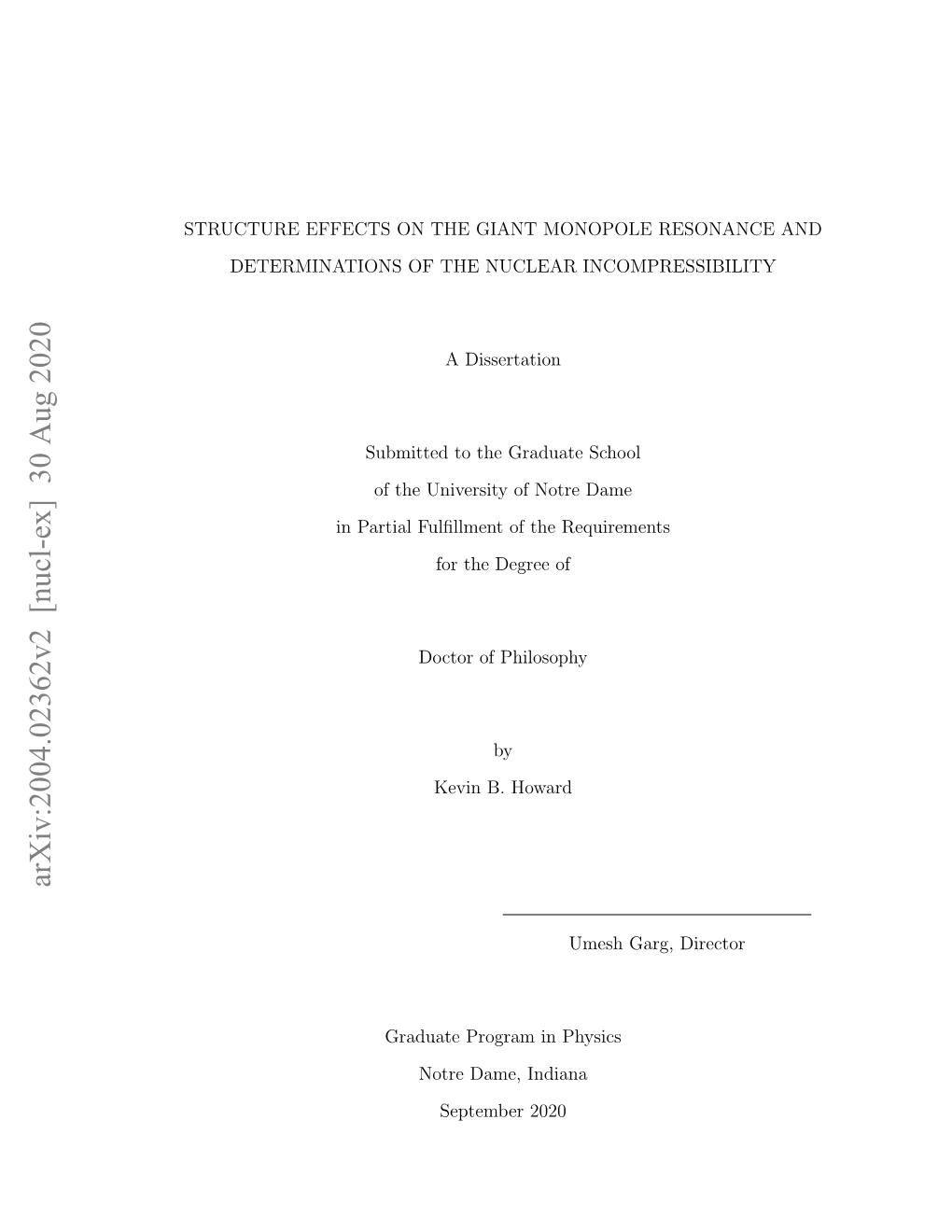 Arxiv:2004.02362V2 [Nucl-Ex] 30 Aug 2020