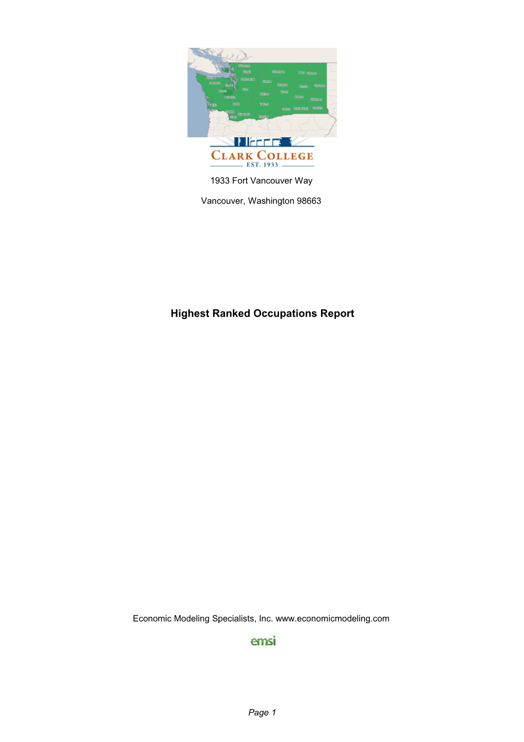 Highest Ranked Occupations Report