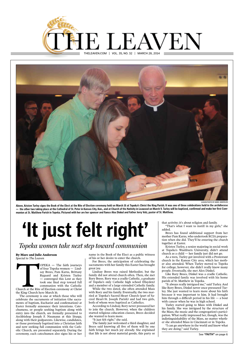 Topeka Women Take Next Step Toward Communion