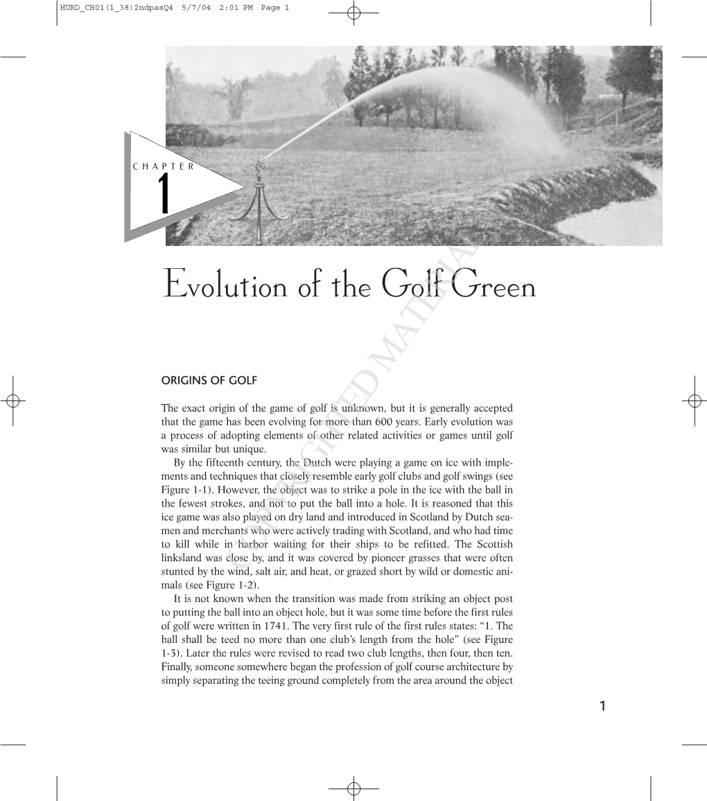 Evolution of the Golf Green