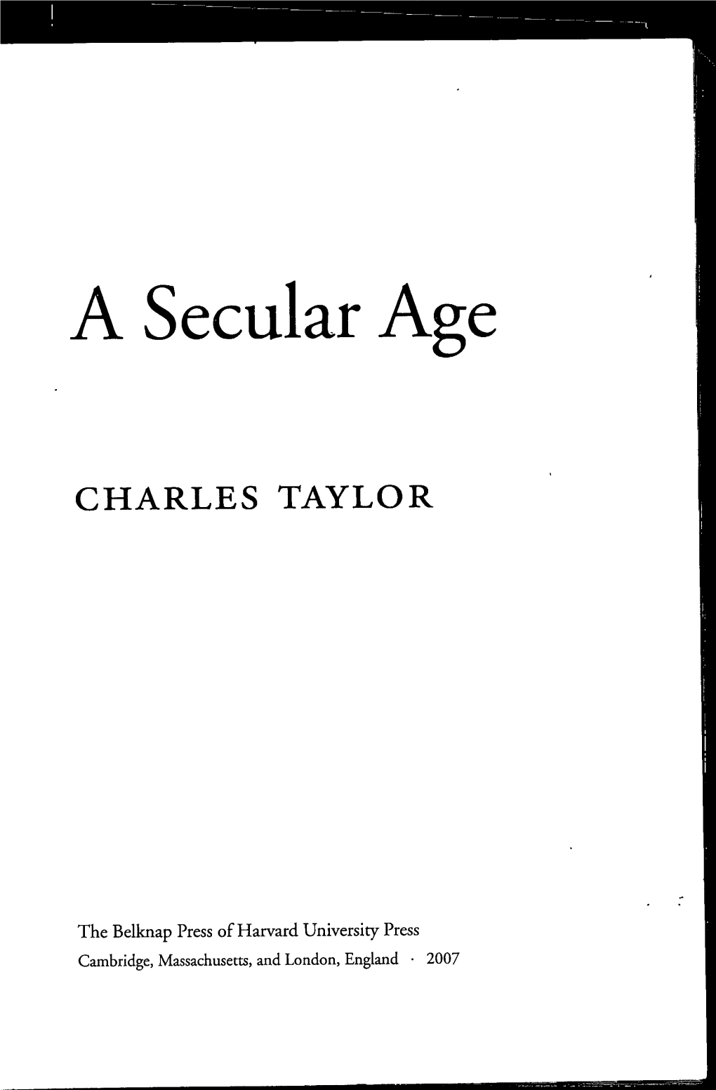 A Secular Age