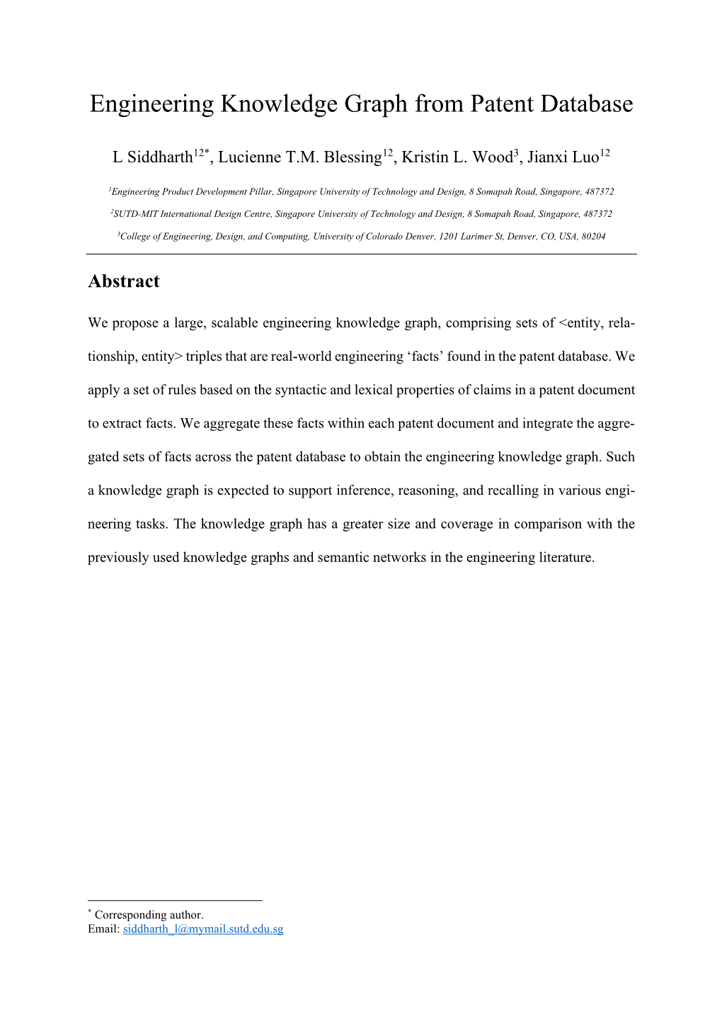 Engineering Knowledge Graph from Patent Database