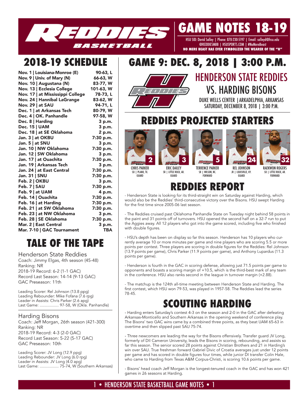 Game Notes 18-19