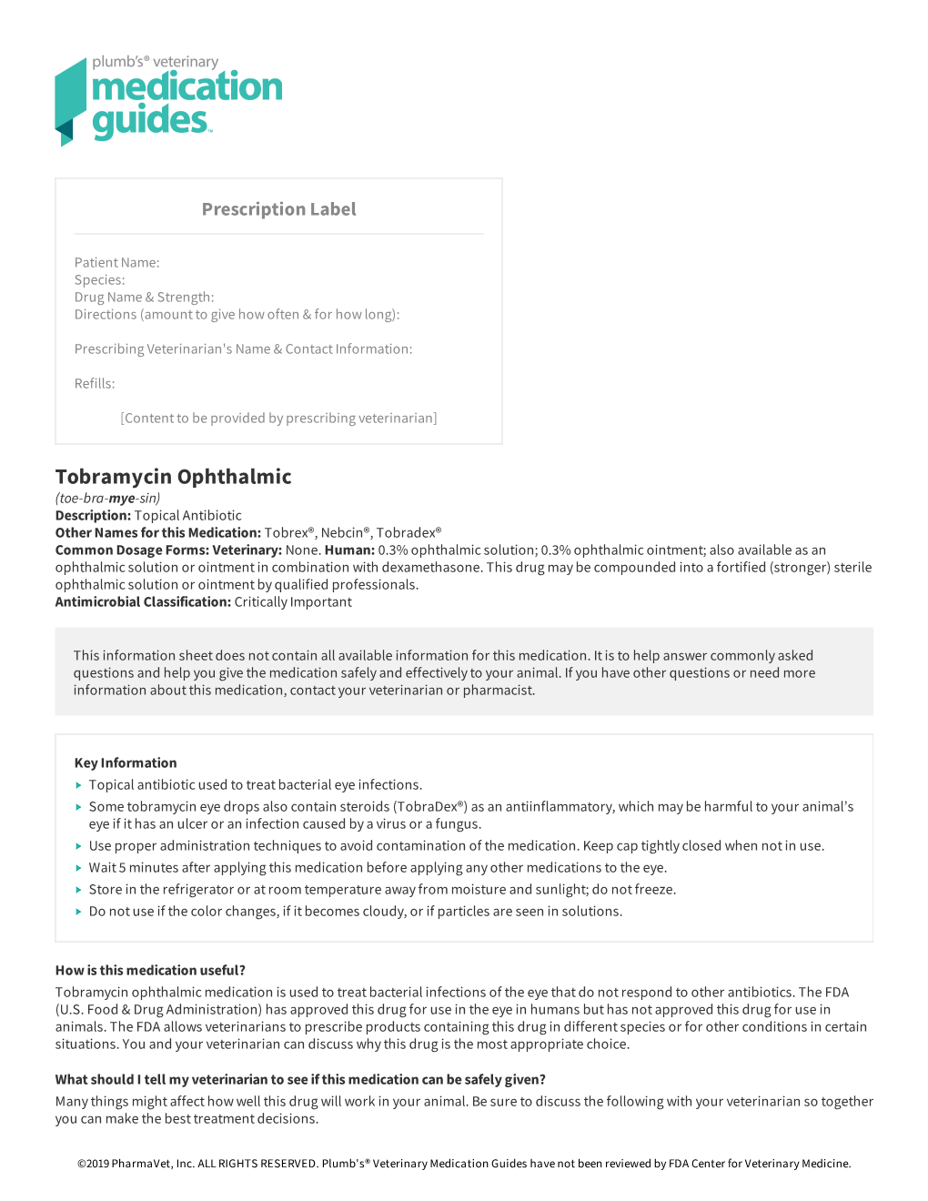 Tobramycin Ophthalmic