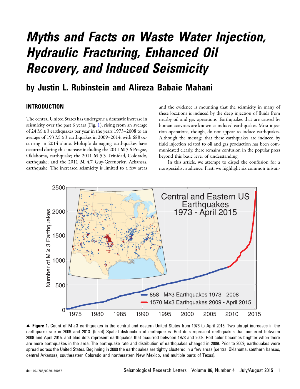 Myths and Facts on Waste Water Injection, Hydraulic Fracturing, Enhanced Oil Recovery, and Induced Seismicity by Justin L