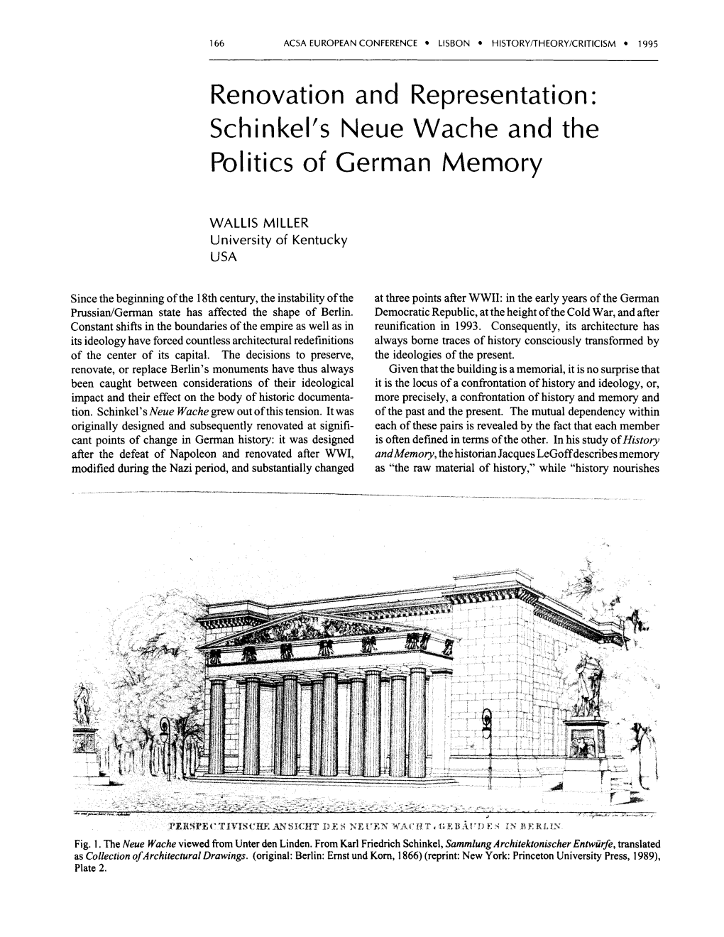 Schinkel's Neue Wache and the Politics of German Memory