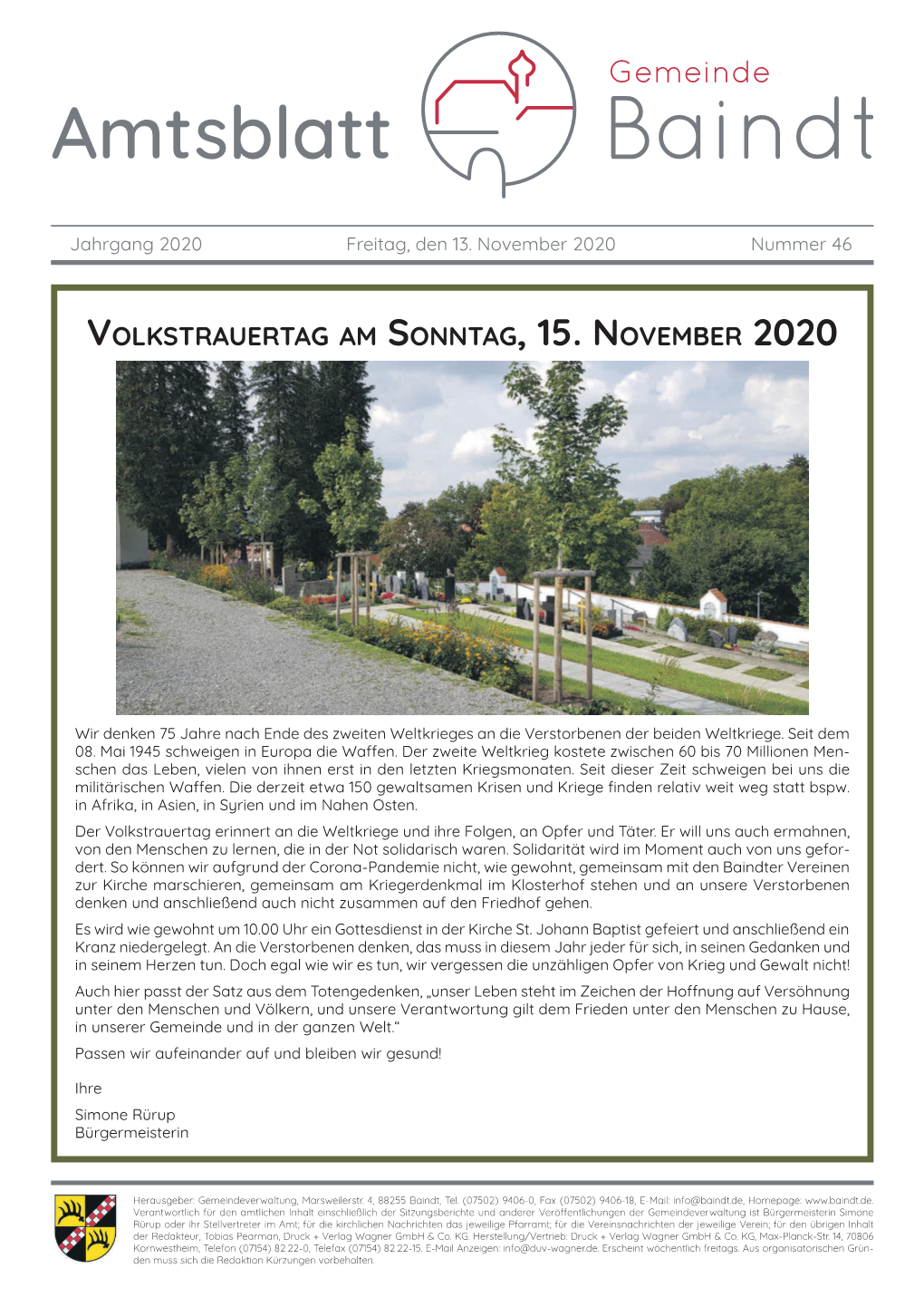 Amtsblatt Vom 13.11.2020