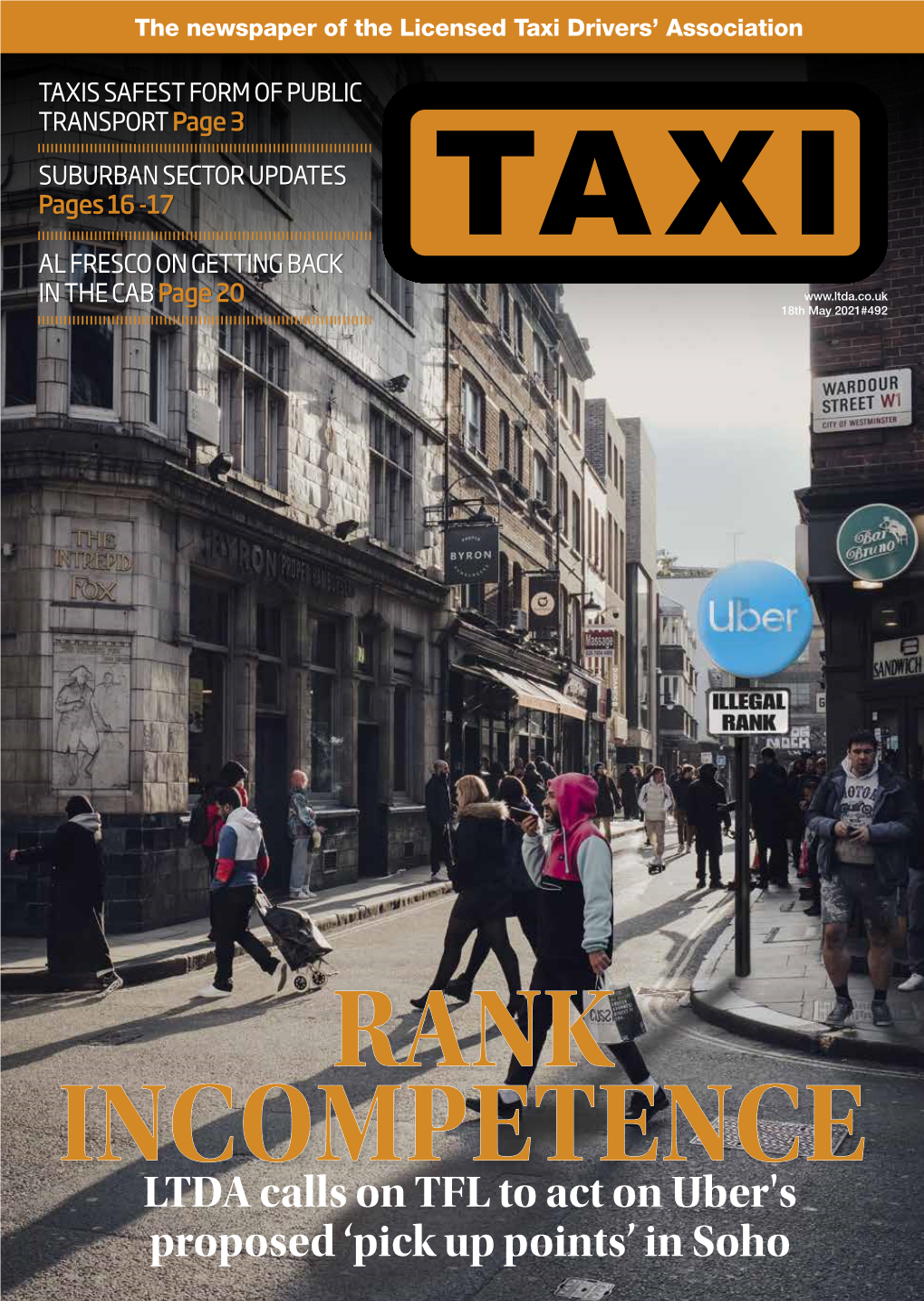 LTDA Calls on TFL to Act on Uber's Proposed ‘Pick up Points’ in Soho @Theltda 2