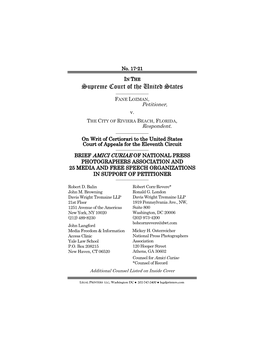 Amicus Briefs on Many First Amendment Issues, Including the Right to Record Police