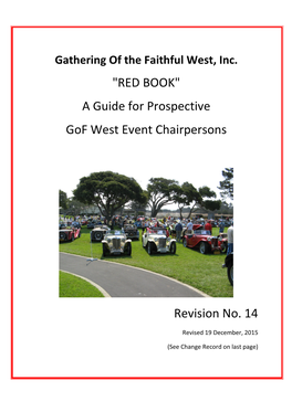 "RED BOOK" a Guide for Prospective Gof West Event Chairpersons