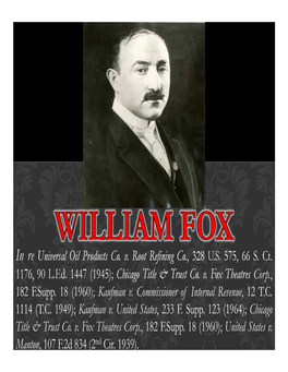 William Fox Files Personal Bankruptcy Conspiracy to Obstruct Justice and to Defraud the United States I.E., Bribing the Judge