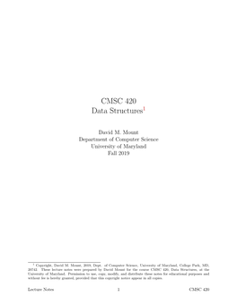CMSC 420 Data Structures1