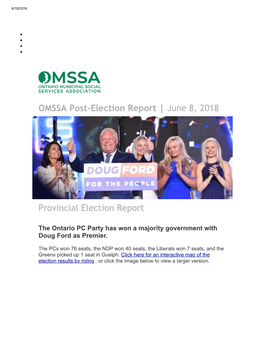 OMSSA Post-Election Report | June 8, 2018 Provincial Election Report
