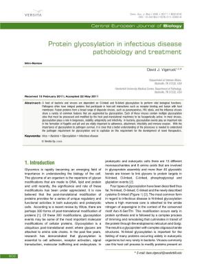 Protein Glycosylation in Infectious Disease Pathobiology and Treatment