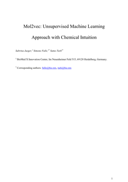 Mol2vec: Unsupervised Machine Learning Approach with Chemical
