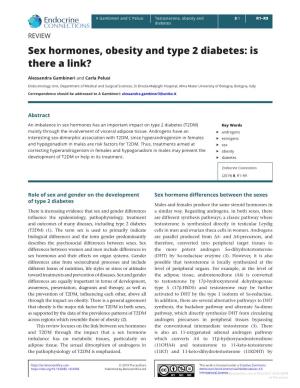 Sex Hormones, Obesity and Type 2 Diabetes: Is There a Link?