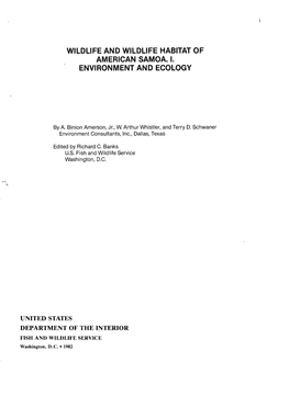 IFE and Wlldll ITAT of AMERICAN SA VIRONMENT and ECOLO