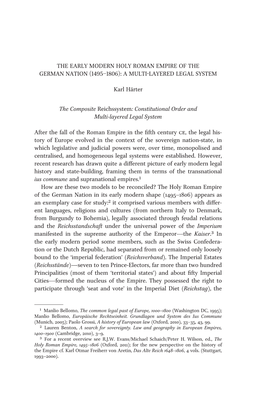 The Early Modern Holy Roman Empire of the German Nation (1495–1806): a Multi-Layered Legal System