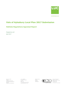 Habitat Regulations Assessment Report