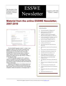 ESSWE Newsletter, 2007-2010