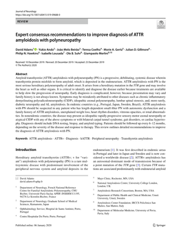 Expert Consensus Recommendations to Improve Diagnosis of ATTR Amyloidosis with Polyneuropathy