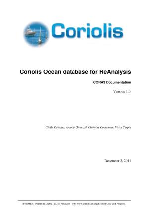 Coriolis Ocean Database for Reanalysis