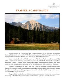 Trapper's Cabin Ranch