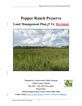 Pepper Ranch Preserve Land Management Plan
