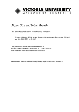 Airport Size and Urban Growth