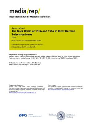 The Suez Crisis of 1956 and 1957 in West German Television News 2021