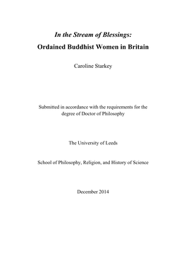 In the Stream of Blessings: Ordained Buddhist Women in Britain