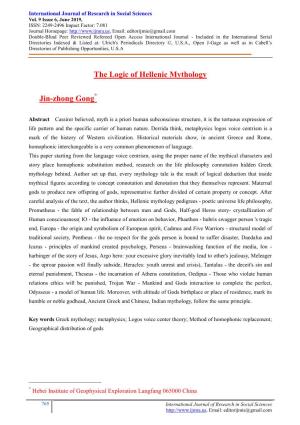 The Logic of Hellenic Mythology Jin-Zhong Gong