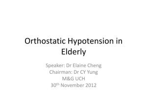 Orthostatic Hypotension in Elderly