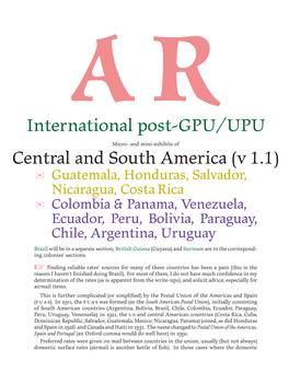 International Post-GPU/UPU Central and South America