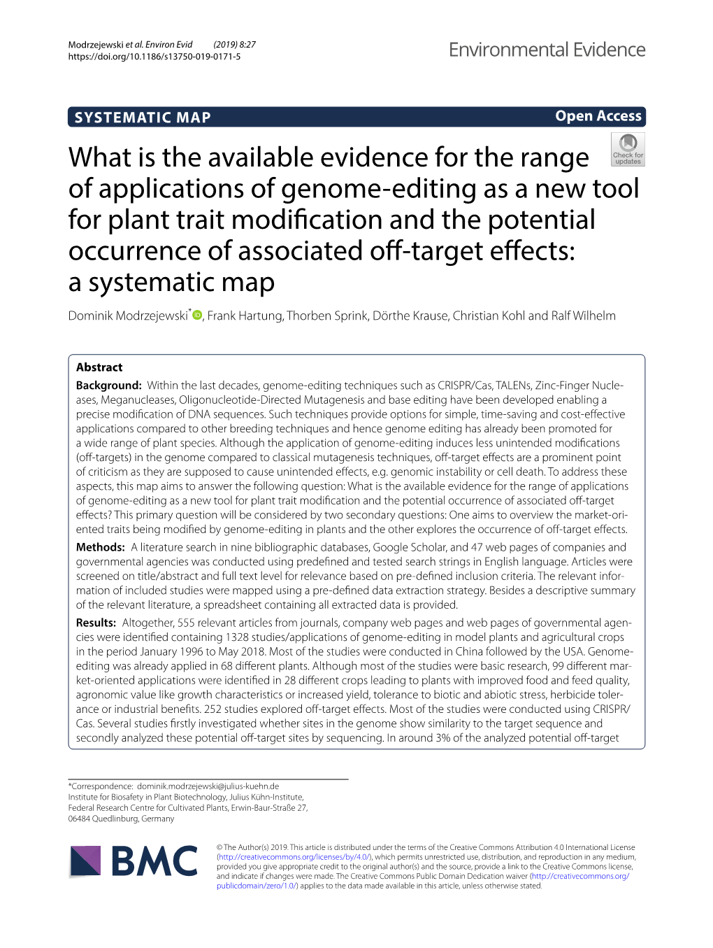 Environmental Evidence